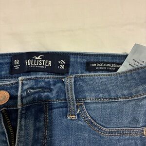Hollister Blue Denim Low Rise Leggings Size 0 Casual